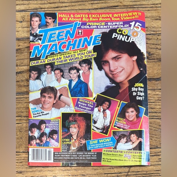 Vintage Other - Teen Machine Magazine February 1985 Prince John Stamos Cyndi Lauper M Jackson